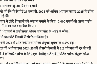 Read Daily Hindi Current Affairs 3 March 2025