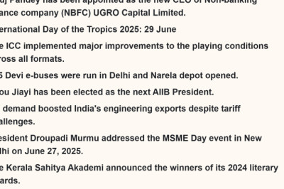 Read Daily Current Affairs Article of  29 June 2025